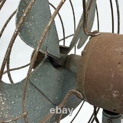 Vintage General Electric GE Vortalex 18 Ventilateur de table de bureau haut rouillé oscillant