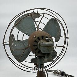 Vintage General Electric GE Vortalex 18 Ventilateur de table de bureau haut rouillé oscillant