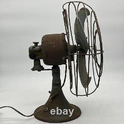 Vintage General Electric GE Vortalex 18 Ventilateur de table de bureau haut rouillé oscillant