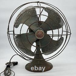 Vintage General Electric GE Vortalex 18 Ventilateur de table de bureau haut rouillé oscillant