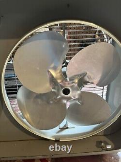 Vintage General Electric Ge Automatique Gris Dual Twin Fan Antique