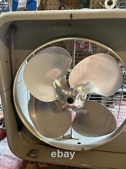 Vintage General Electric Ge Automatique Gris Dual Twin Fan Antique