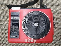 Vintage General Electric Ge Portable 8 Track Player Sing Along Power Sound Red