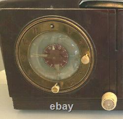 Vintage General Electric Modèle 521f Bakélite Tube Am Radio 1946 Art Déco