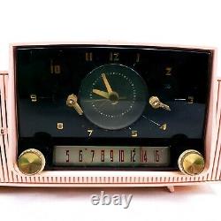 Vintage General Electric Pink Clock Tube Radio Alarme Ge MID Century Modern Am