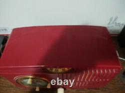 Vintage General Electric Red Bakelite Horloge Radio