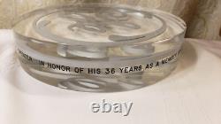 Vintage General Electric Retraite LOGO GE 6 lb cercle plastique argent Lucite