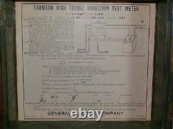 Vintage General Electric Thomson High Torque Induction Test Meter Rare Antique