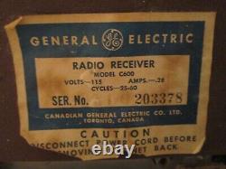 Vintage Modèle De Radio Am Électrique Général C600 Cas De Bakélite Mint