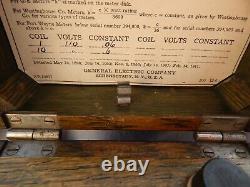 Vintage Oak General Electric 3721831 Type Ib-5 Portable Induction Test Meter Es