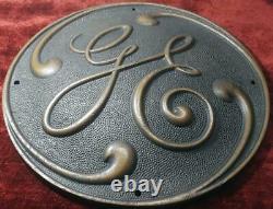 Vintage Original 12 Solid Brass 1940s General Electric Ge Emblem Turbine Plate