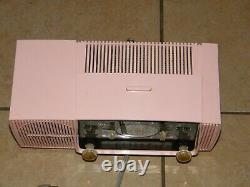 Vintage Pink General Electric Radio Home Am Réveil Ge Modèle C-416 Rare 12