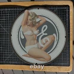 Vintage Porcelaine General Electric Co's White Bikini Girl' Gas & Oil Metal Sign