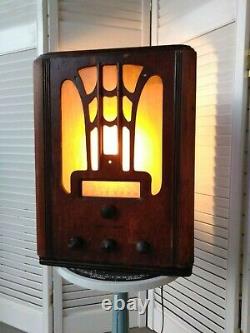 Vintage Radio General Electric 1936 Modèle E-71 Transformé En Une Lumière Nouvellement Conçu