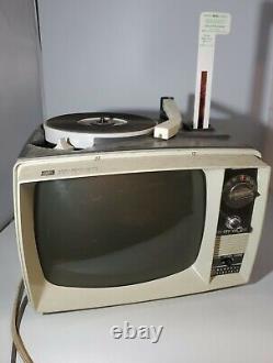 Vintage Radio Phono Viewer 34 de General Electric avec enregistrements bibliques, NE FONCTIONNE PAS