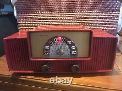 Vintage Red MID Century General Electric Model 429 427 Tube Dial Beam Radio Rare