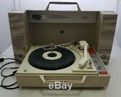Vintage Solid State Ge General Electric Wildcat Portable Phonographes Turntable