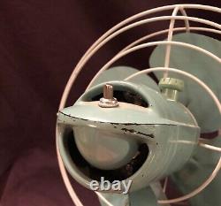 Vintage USA Ge Ventilateur De Cage Électrique Général F15s125 Aqua Blue (travaille!)