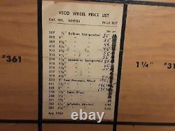 Vintage Veco Wheel Display Case Model Rc Avion Aérien Car Rubber Tires Scale Kit2 3