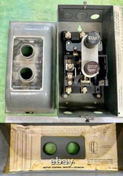 Vintage industriel GENERAL ELECTRIC GE CR1062-N6A interrupteur de démarrage manuel fonctionnel