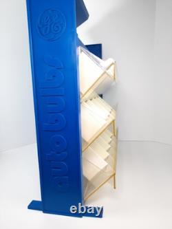 Vitrine de présentation de lampes auto vintage GE avec tous les diviseurs de tiroirs