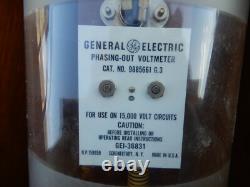 Voltmètre antique GE en voie de disparition 15 KV, #9885661G3, avec sangle et boîte, très rare