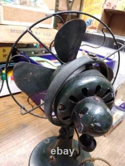 Vtg 1931 General Electric Co Ventilateur de Table Oscillant Vert 8 Pales Fonctionnel