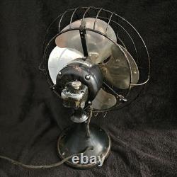 Vtg 1934 Ventilateur oscillant à 3 vitesses 12 pouces General Electric Co. 49X491 à 4 lames - Testé