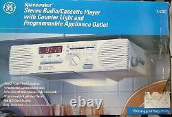 Vtg 1995 Général Electric Spacemaker Radio-lecteur de cassettes AM/FM Horloge 7-4287