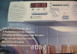 Vtg 1995 Général Electric Spacemaker Radio-lecteur de cassettes AM/FM Horloge 7-4287