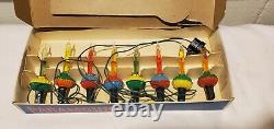 Vtg Années 1950 Paramount Xmas Bubble Lights Ensemble De 8 Lumières Inutilisées