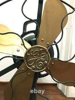 Vtg Antique 12 Ge Fan Ne Fonctionne Pas Pour Repaire Laiton General Electric Emblem