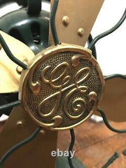 Vtg Antique 12 Ge Fan Ne Fonctionne Pas Pour Repaire Laiton General Electric Emblem