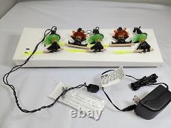 Vtg General Electric Ge Flying Witch Fiber Optic Balais Halloween 10 Lumières Set