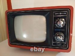 Vtg General Electric Ge Performance Télévision Portable 10aa9402t Orange 11.5
