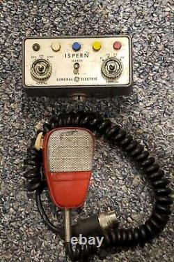 Vtg General Electric Radio Head Ispern Avec Microphone Illinois State Police Rare